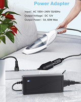 Adaptateur d'alimentation de voiture, allume-cigare, 12V 5a, prise AC 100-220V à DC 12Volts, 5amp, transformateur 60W