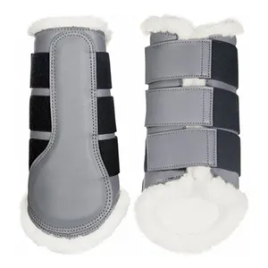 Equipment Equine Horse Brushing Boots Comfortable Quality Horse Brushing Boots With White Fur