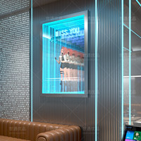Kaca Cermin Infinity Kustom untuk Dekorasi Dinding Klub Malam, KTV, Bar, Lounge, Dekorasi Klub Modern, Hiasan Dinding Gantung