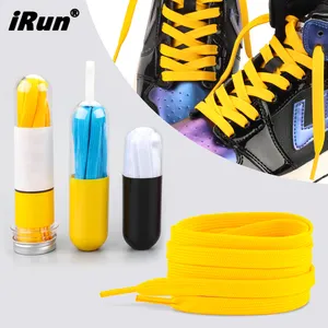 IRun Multi color Custom Sneaker Dunk Flache Polyester Schnürsenkel Kunststoff Flaschen schlauch Schnürsenkel für Athletic Sneakers