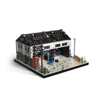 PINBO PB8867 Ensemble de blocs de construction MOC Garage de réparation Street View, kits de briques à assembler, jouet éducatif, cadeau pour enfants et adultes