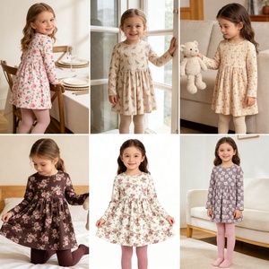 DC เดรสเด็กผู้หญิงฤดูหนาวอบอุ่น ฟลีสขัด เดรสเด็กแขนยาว แบบสบายๆ พิมพ์ลายดอกไม้และสัตว์ ชุดเด็กอายุ 2-7 ปี - Product Image 2