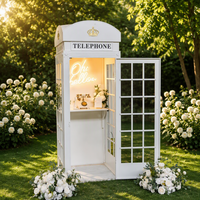 SPRING PLANTING White Telephone Phone Booth Wedding Backdrop Audio Guestbook Phone London Telephone Booth untuk Dekorasi Pernikahan