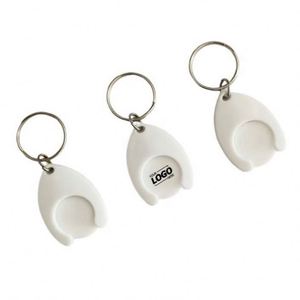 Porte-clés personnalisés pour jetons de chariot de courses Euro - Porte-jeton ABS personnalisé style croix pour chariot de courses, impression numérique, promotions portables - Product Image 1