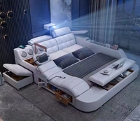 Modernes Tatami Leder Smart Bed Multifunktion ale große King Size Wohn möbel für Haupt schlafzimmer Luxus rahmen MDF Soft Bed Neu