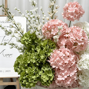 Soft Pink White <b>Hydrangea</b> Calla Lily Table Centerpiece <b>Artificial</b> <b>Flower</b> Arrangement for Wedding Reception Table - Product Image 4