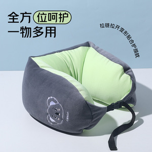 Almohada de cuello en forma de U Shanmei de felpa para viajes y uso en la oficina con correa ajustable y acolchado suave - Product Image 5