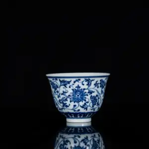 Venta caliente nuevo estilo chino taza de porcelana azul y blanca taza de té juego de tazas de té de cerámica con diseño