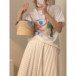 Women's Stylish Open Top Single Shoulder Crossbody <b>Straw</b> Bucket <b>Handbag</b> with 20-35L Capacity Fashionable Versatile Design - Product Image 1