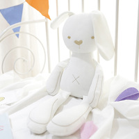 Peluche Lapin Mignon Coloré à Longues Oreilles Rose Jaune, Poupée Lapin de Pâques en Peluche, Compagnon de Nuit pour Enfants, Coussin Décoratif