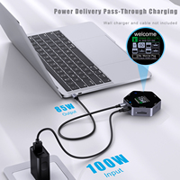 Hub USB-C 8 en 1 le plus récent, station d'accueil 10 Gbps avec affichage intelligent, 100 W PD USB 3.1 avec lecteur de carte SD/TF, pour ordinateur portable, PC, ordinateur de bureau