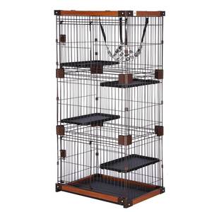 Luxuriöse Indoor-Villa Katzen- & Hundekäfige Umweltfreundliches Holz Eisen Metall <span class=keywords><strong>3</strong></span>/4 Etagen Solides Design Große Übergroße Tierhäuser <span class=keywords><strong>Box</strong></span> - Product Image 1
