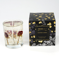Echte Blumen-Gelwachskerzen Aromatherapie Ätherisches Öl Duft für Feiertagsgeschenkbox Kristallbecher