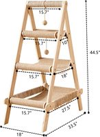 Arbre à chat en bois moderne à 3 niveaux avec échelle, lit multi-niveaux, hamac pour grand chat et poteau à gratter