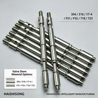 Tige de vanne en acier inoxydable duplex F51 sur mesure, usinée CNC, axe non standard pour pièces de vanne pétrochimique