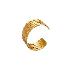 กำไลข้อมือสแตนเลสสตีลลายฉลุชุบทอง 18K สำหรับผู้หญิง เครื่องประดับแฟชั่นสำหรับงานปาร์ตี้ - Product Image 5