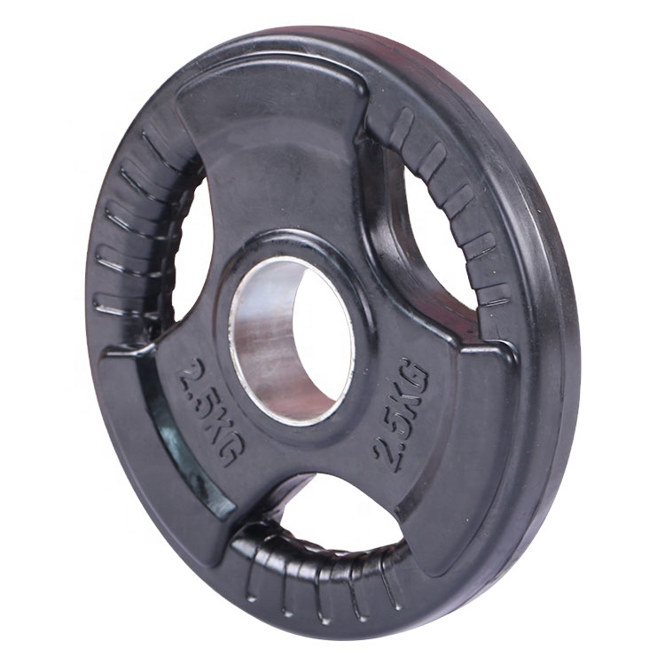 Hot Selling Gym Stainless Steel Barbell Set Rubber Weight Lifting Gym Tri Grip Weight Plate Bumper Plates