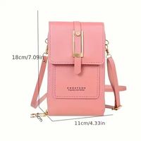 Tas Selempang Wanita Dompet Ponsel Layar Sentuh Tas Tangan Tali Kulit Lembut untuk Samsung IPhone Xiaomi Huawei