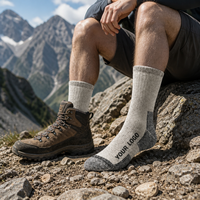 Chaussettes de randonnée thermiques personnalisées en gros, chaussettes de trekking durables et renforcées, fournisseur de chaussettes de sport d'extérieur anti-humidité