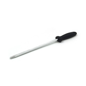 Stainless Steel Manual <b>Knife</b> <b>Sharpener</b> Stick For Household And Butcher Use With Black Handle - Product Image 5