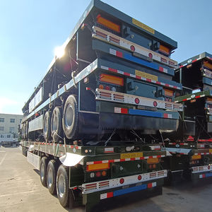 مقطورة مسطحة لنقل الأحمال الثقيلة، شاحنة توصيل، مقطورة جرار ثلاثية المحاور بسطح مسطح، مقطورة 2إكسيل مستعملة - Product Image 3