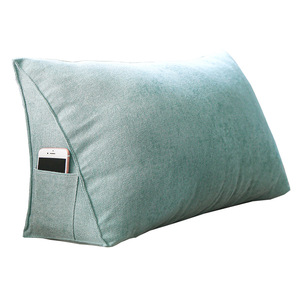 Cojín de Soporte Lumbar Portátil, Respaldo Triangular con Funda Lavable Extraíble, Relleno de Algodón para Sofás y Hoteles - Product Image 1