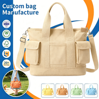 Sac fourre-tout en toile personnalisé de qualité supérieure pour femme, sac à bandoulière en coton durable avec fermeture éclair, réutilisable et pliable, nouvelle collection 2026 pour les trajets quotidiens