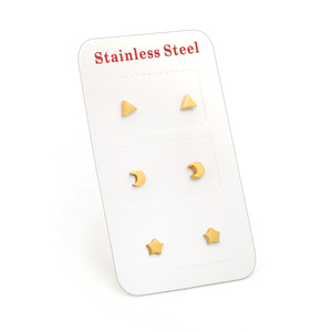 Pendientes geométricos con forma de estrella y triángulo, de aleación de zinc, en tono dorado, para mujer, joyería de moda. - Product Image 5