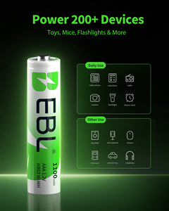 EBL AAA Rechargeable Batteries 4 Counts 1100mAh Pre-Charged Triple A NiMH Battery with Retail Package - Product Image 4