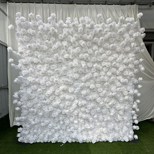 UP037 Wholesale Artificial <b>Flower</b> Backdrop <b>Wall</b> 5d <b>Flower</b> <b>Wall</b> Panel White Silk <b>Flower</b> <b>Wall</b> 8ft X 8ft for Wedding Decor - Product Image 5