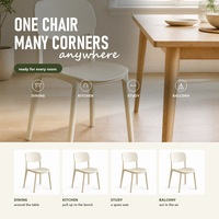 Chaises de restaurant en plastique PP empilables, légères, pour café, cantine, extérieur