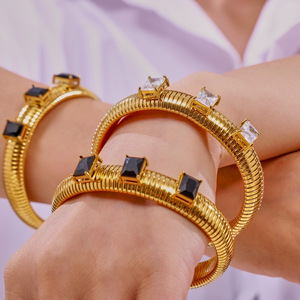 B039 impermeable 18K chapado en oro de acero inoxidable <span class=keywords><strong>cuello</strong></span> de <span class=keywords><strong>cisne</strong></span> pulsera joyería de moda brazaletes de diamantes para mujeres - Product Image 5