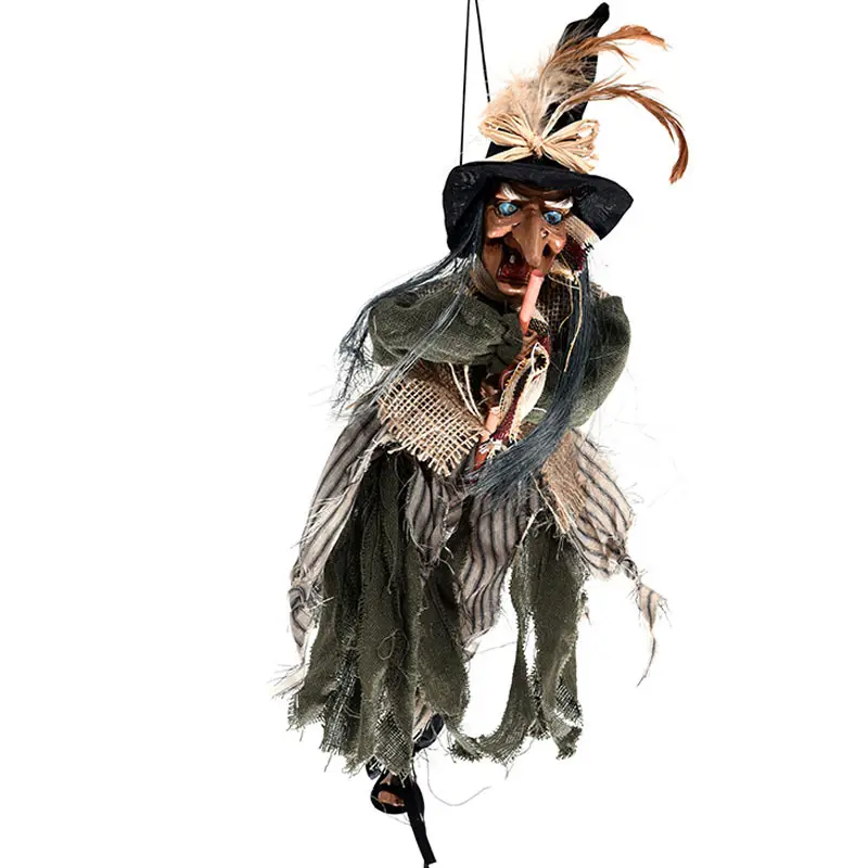 Creepy Screaming Realistic Witch Animated Hanging Ghost Halloween Decoration