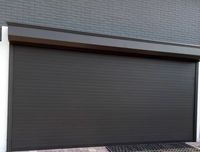 Porte de garage à enroulement moderne en alliage d'aluminium antivol, résistante au vent, garantie de 2 ans, fonctionnement automatique et manuel