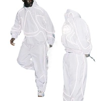Vêtements de sport OEM, vêtements de rue surdimensionnés personnalisés, veste coupe-vent réfléchissante décontractée en nylon, ensemble veste et jogging pour homme
