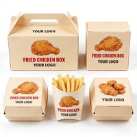 Vente directe usine : Boîte d'emballage jetable personnalisée pour restaurant, impression à l'encre de soja, qualité alimentaire, pour poulet frit, frites et hamburgers