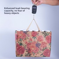 Sac cadeau en papier kraft imprimé offset de haute qualité, motif floral vintage rose, ruban personnalisable, sac fourre-tout, artisanat de bougies