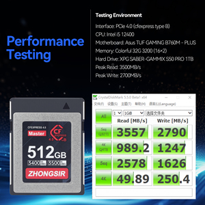 Cfexpress Loại B tốc độ cao 1700 MB/giây Thô 8K 4K thẻ nhớ 128GB 512GB 256GB tương thích cho Nikon Z6 II/Z7 II cho Canon EOS-1DX - Product Image 6