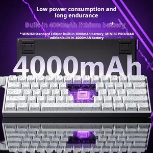 <span class=keywords><strong>Clavier</strong></span> mécanique sans fil AULA MINI60 HE Tri-mode avec interrupteurs magnétiques, taux de polling de 8000 Hz, rétroéclairage RGB, <span class=keywords><strong>clavier</strong></span> pour joueurs FPS Esports - Product Image 2