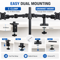 Support de moniteur double ergonomique avec gestion intégrée des câbles, structure en acier robuste MS008