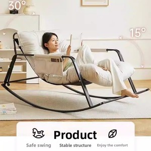 Эргономичное современное кожаное всесезонное комфортное кресло-реклайнер с функцией качания, дышащее, с отсеками для хранения и подушками, для столовой и спальни - Product Image 5