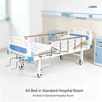 Lit d'hôpital manuel ergonomique avec dossier et repose-genoux réglables en hauteur, certifié CE ISO, garantie 1 an, lit d'hôpital en ABS
