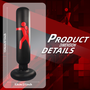 Sac de frappe gonflable autoportant en PVC écologique 160 cm, rempli d'air, anti-explosion, pour soulager le stress, sac de frappe à sable - Product Image 3