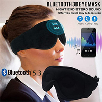 Masque de sommeil en mousse à mémoire de forme avec écouteurs Bluetooth 5.3 sans fil, personnalisable en coton, fonctionnalités 3D, musique, anti-rides