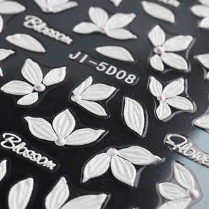 Pegatinas para <span class=keywords><strong>uñas</strong></span> en relieve 5D, elegantes flores acrílicas blancas, deslizadores para <span class=keywords><strong>uñas</strong></span>, decoración <span class=keywords><strong>de</strong></span> pétalos florales, calcomanías <span class=keywords><strong>de</strong></span> flores <span class=keywords><strong>de</strong></span> <span class=keywords><strong>cerezo</strong></span> - Product Image 2