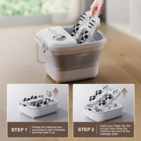 Masajeador de Pies Portátil Plegable de Lujo con Función de Burbujas y Calor de 500W, Capacidad de 5-10L para Pedicura y Baño de Pies Detox