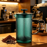 Cafetière à piston classique en verre, écologique, épaissie, pour usage domestique, avec accessoire pour le lait