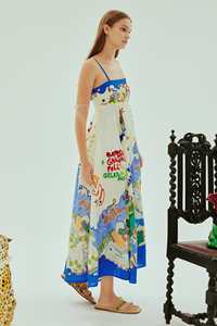 Kadın yaz rahat elbiseler Hawaiian tarzı Maxi katı kayış dantel-up gevşek Vestido çevre dostu ve yıkanabilir - Product Image 5