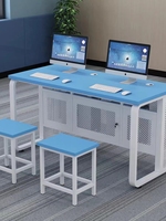 Étudiant primaire mobilier école physique université laboratoires informatiques ordinateur bureau et chaise de laboratoire informatique