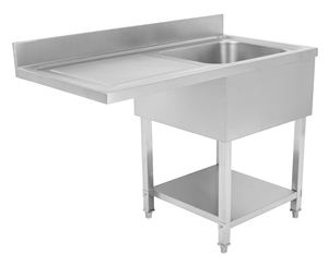 Mesa de Lavado de Platos Comercial con Fregadero, Orificio para Basura y Protector Contra Salpicaduras - Product Image 1